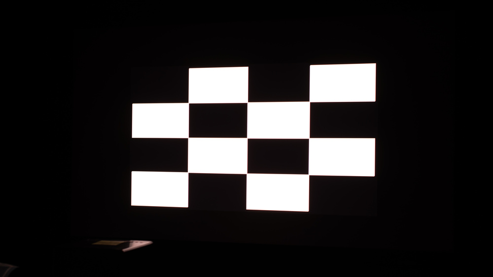 Hisense C1 checkerboard in our test room